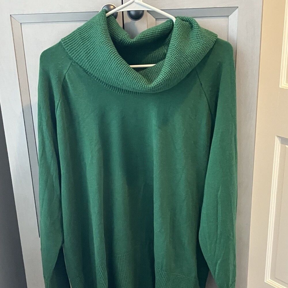 Cyrus Knit Cowl Neck Sweater Women’s Size 2X Green New With Tags